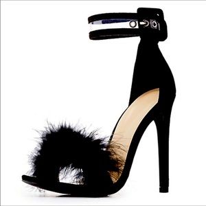Feather trim heels